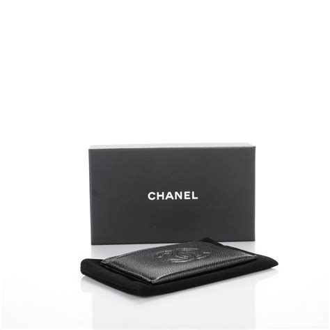 chanel timeless id card holder|CHANEL Caviar Timeless CC Card Holder Black .